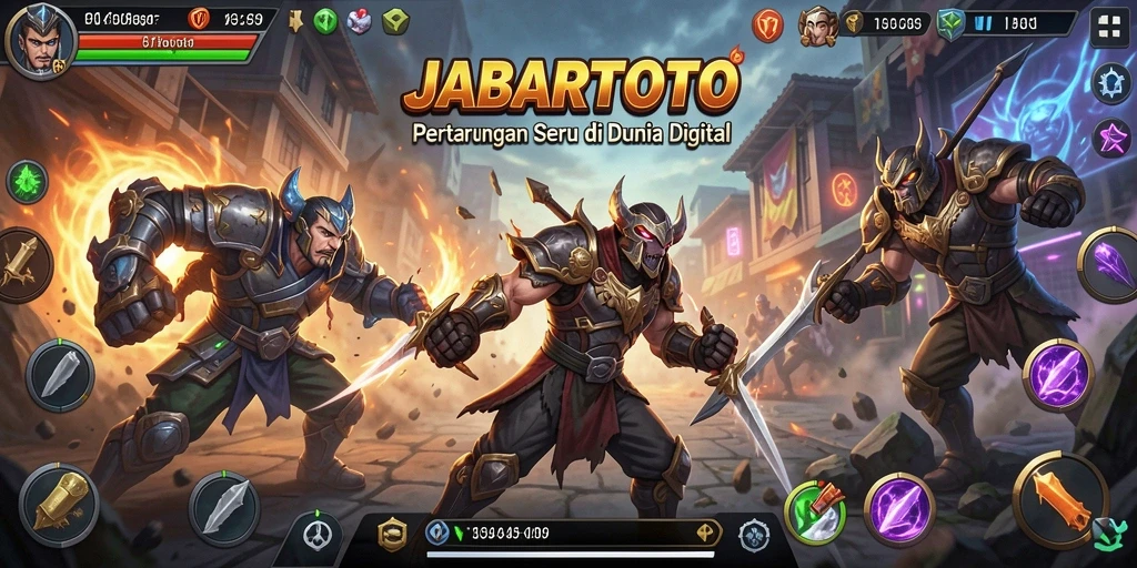 Gameplay JABARTOTO yang penuh aksi dan pertarungan seru.