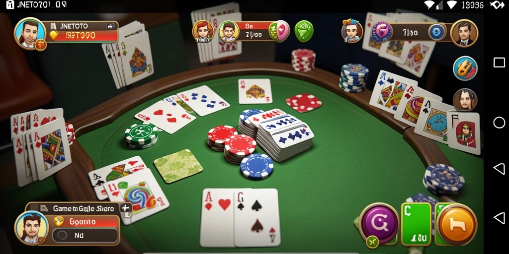 Tampilan seru dari gameplay Gaple dalam JNETOTO.