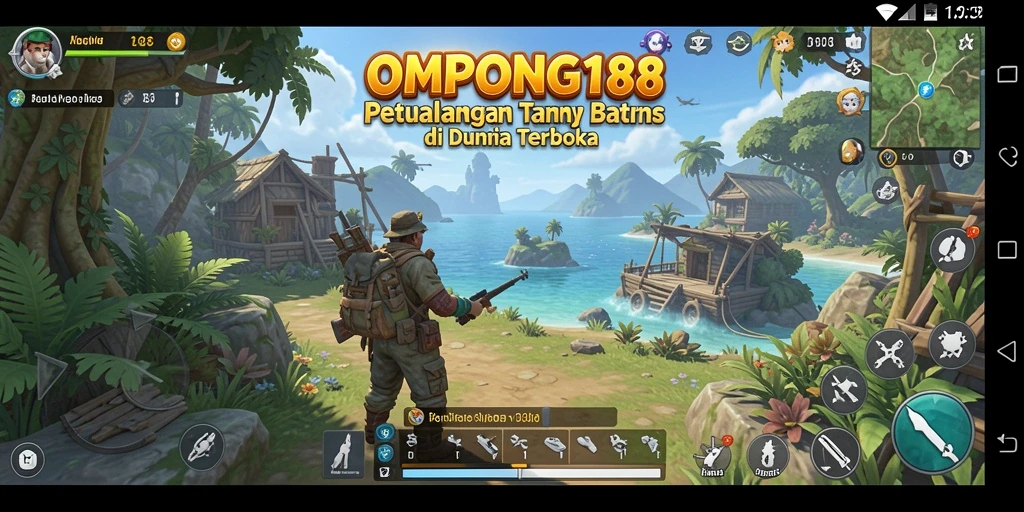 Screenshot OMPONG188 menampilkan aksi seru di dunia terbuka.