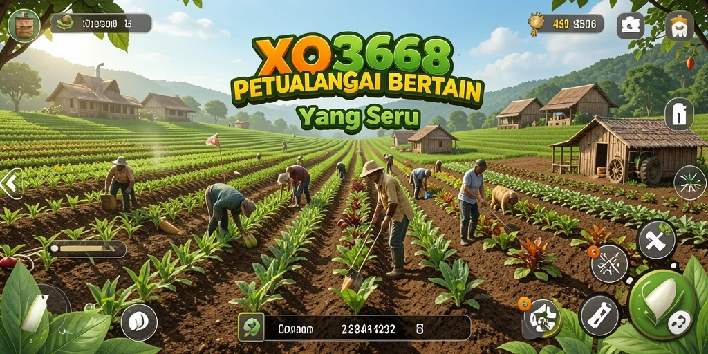 Tampilan gameplay XO368 yang menarik dengan aktivitas bertani yang seru.