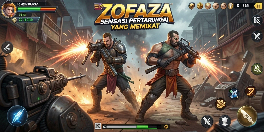 Gameplay ZOFAZA yang penuh aksi dan ketegangan.